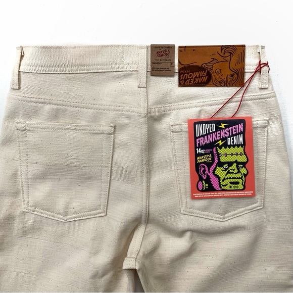 Naked & Famous Weird Guy Undyed Frankenstein Denim Jeans - Picture 5 of 6